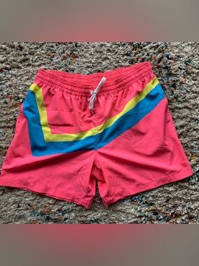 chubbies Coral and Light Pink Swim Shorts